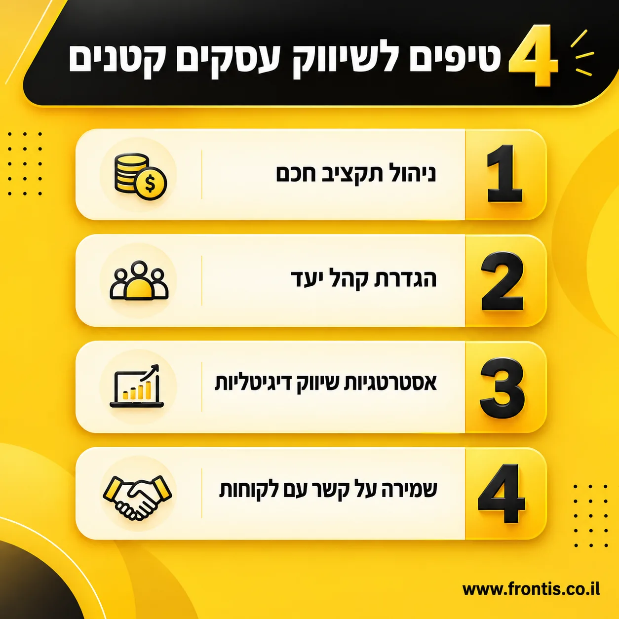 אינפוגרפיקה: 4 טיפים לשיווק עסקים קטנים